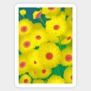 BEAUTIFUL YELLOW FLOWERS WITH RED CENTRE Sticker